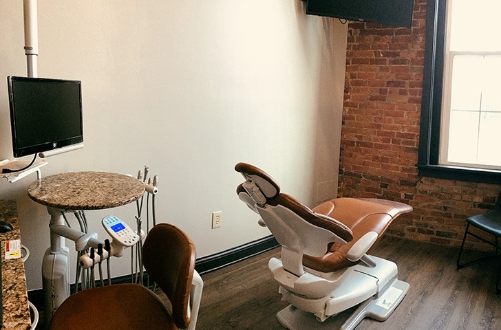 Comfortable dental exam room