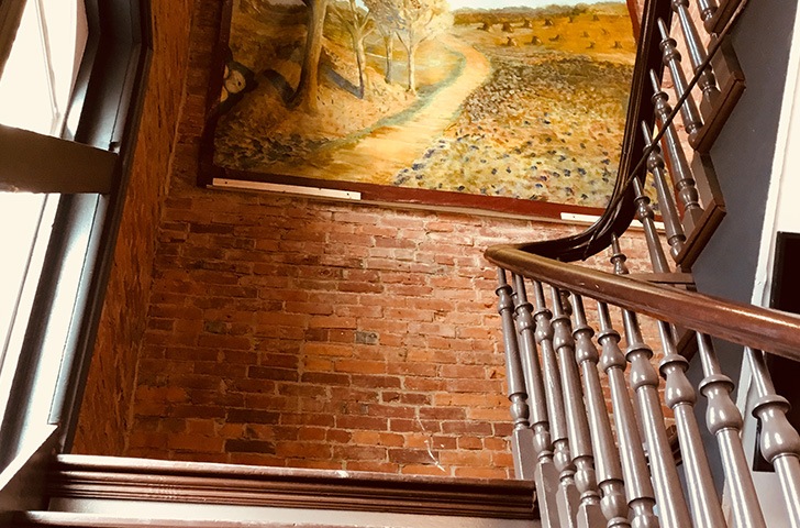 View looking up the stairwell