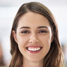 Woman with flawless smile