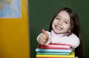 smiling girl at school